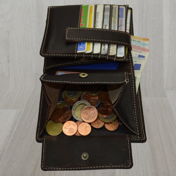 Portemonnaie mit RFID Schutz Herren Ledergeldbörse Geldbeutel Brieftasche